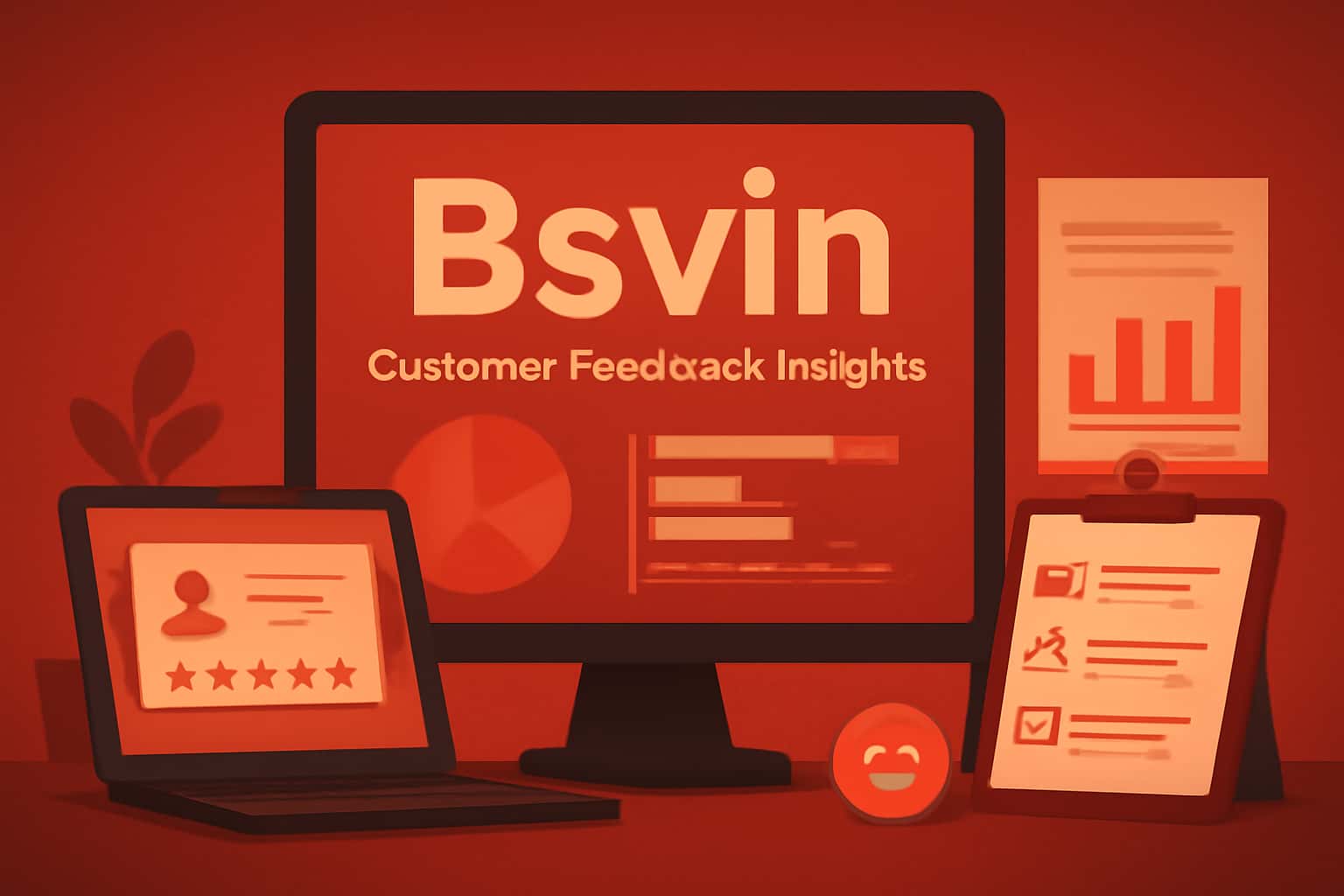 An informative scene illustrating Bsvin Customer Feedback Insights with a focus on user feedback.