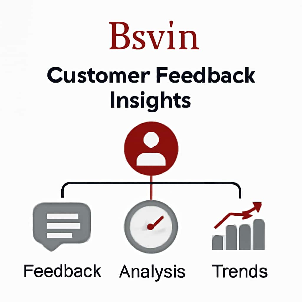 An illustration depicting the process of gathering and analyzing customer feedback on Bsvin.