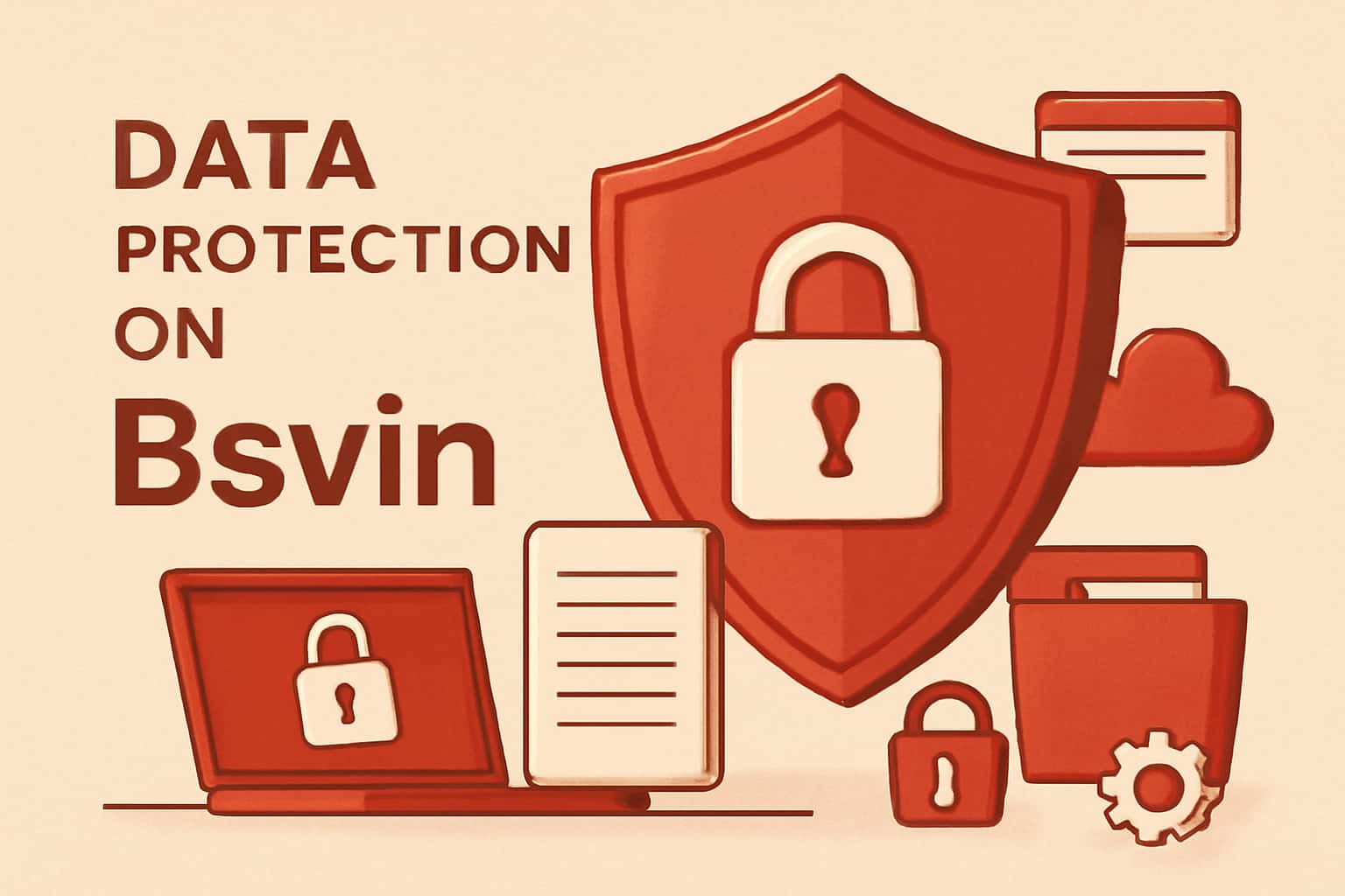 A futuristic graphic illustrating data protection measures on Bsvin.