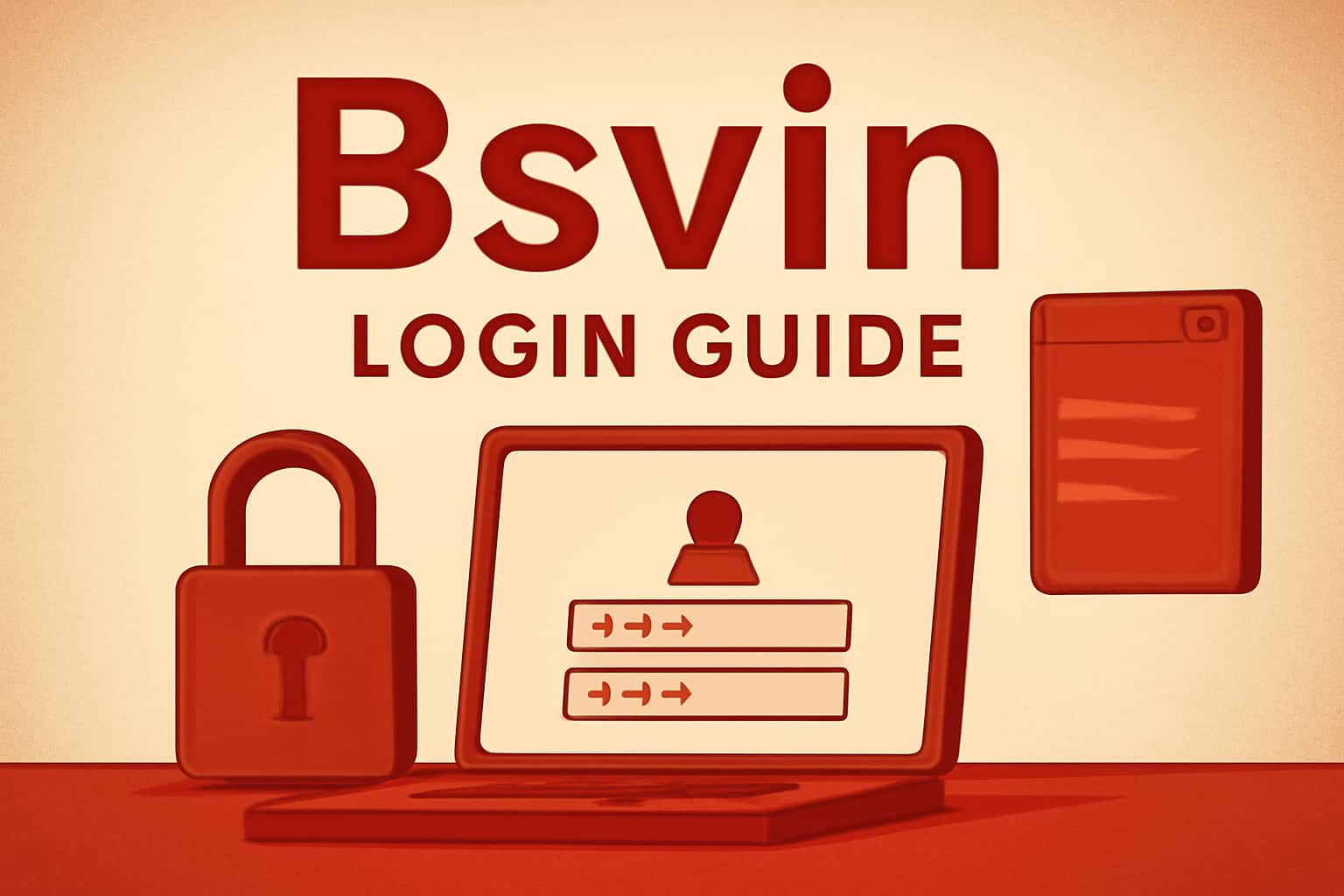 A neutral informational scene showcasing Bsvin Login Guide with clear typography.