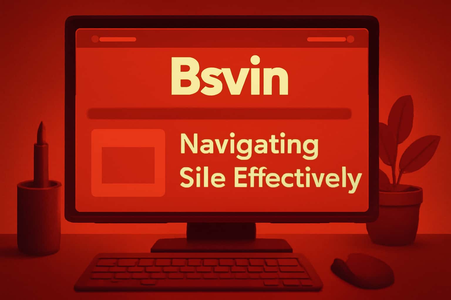 Informational scene depicting the navigation of the Bsvin platform.