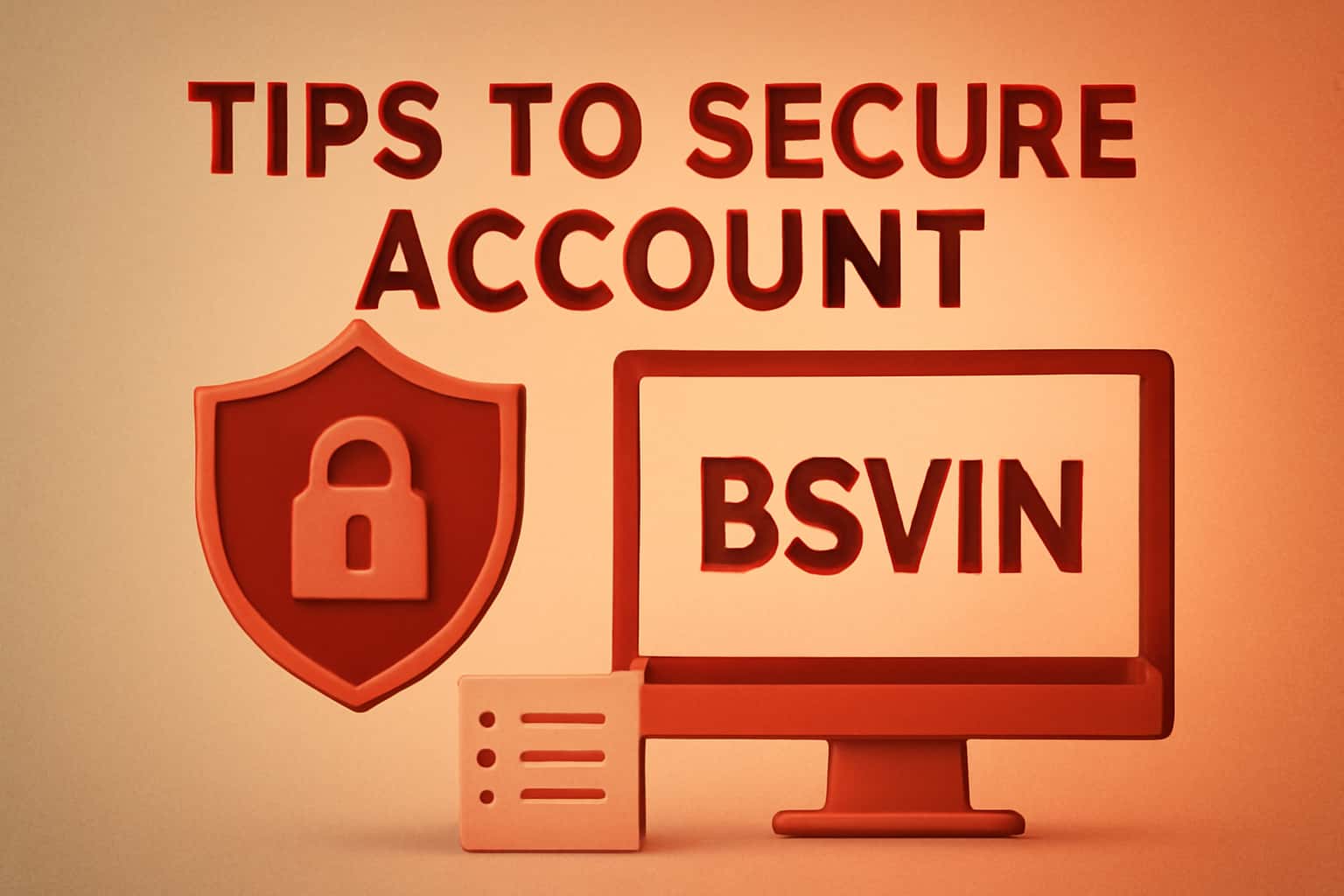 An informative visual representation focusing on account security tips for Bsvin.