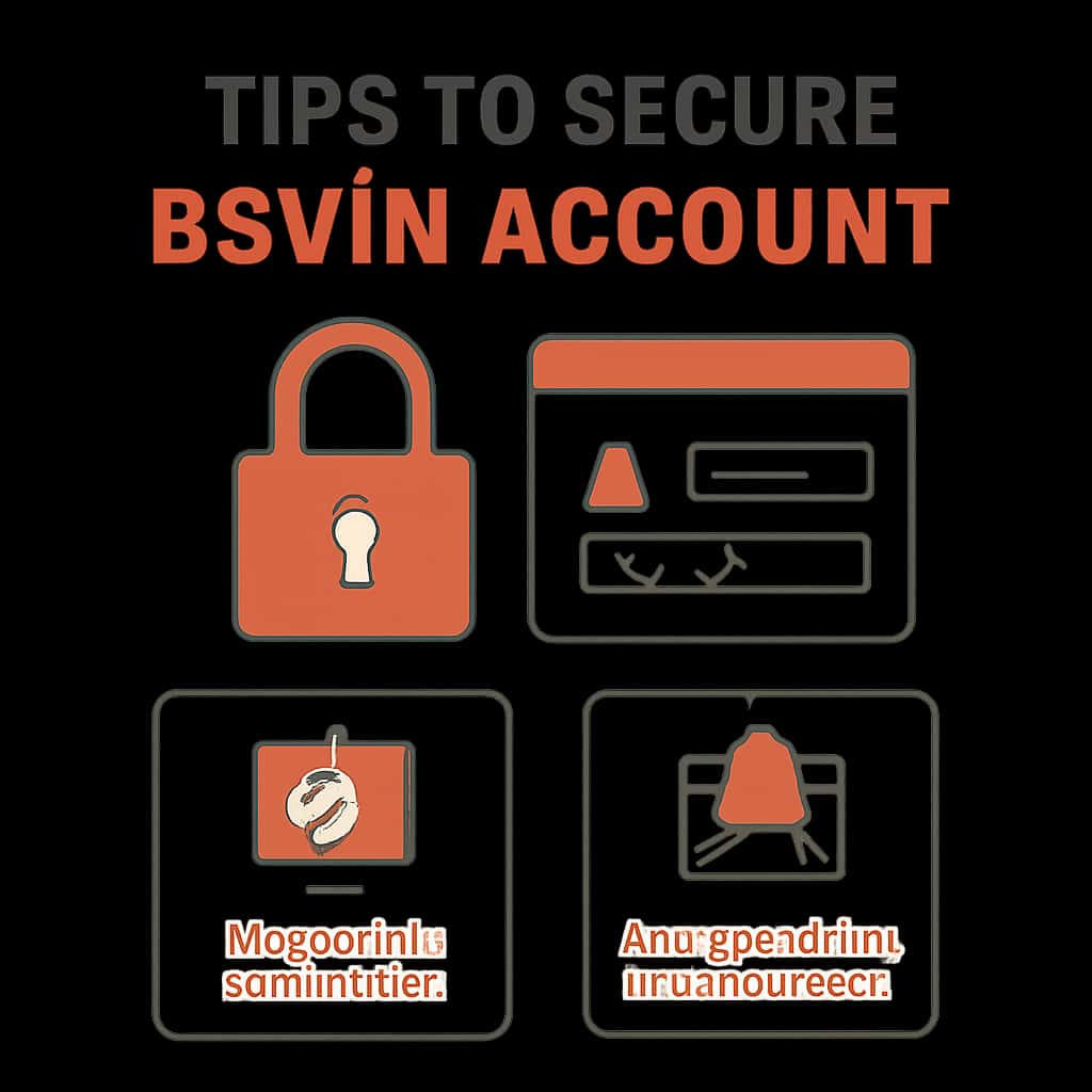 An educational diagram outlining recommended steps for securing a Bsvin account.