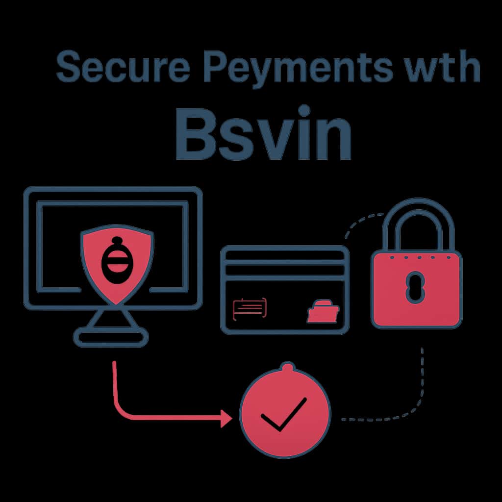 Illustration detailing the secure payment mechanisms of Bsvin.